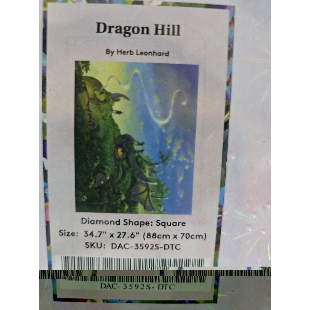 Diamond Art Club Dragon Hill Herb Leonhard Square Diamond Painting Kit Sealed